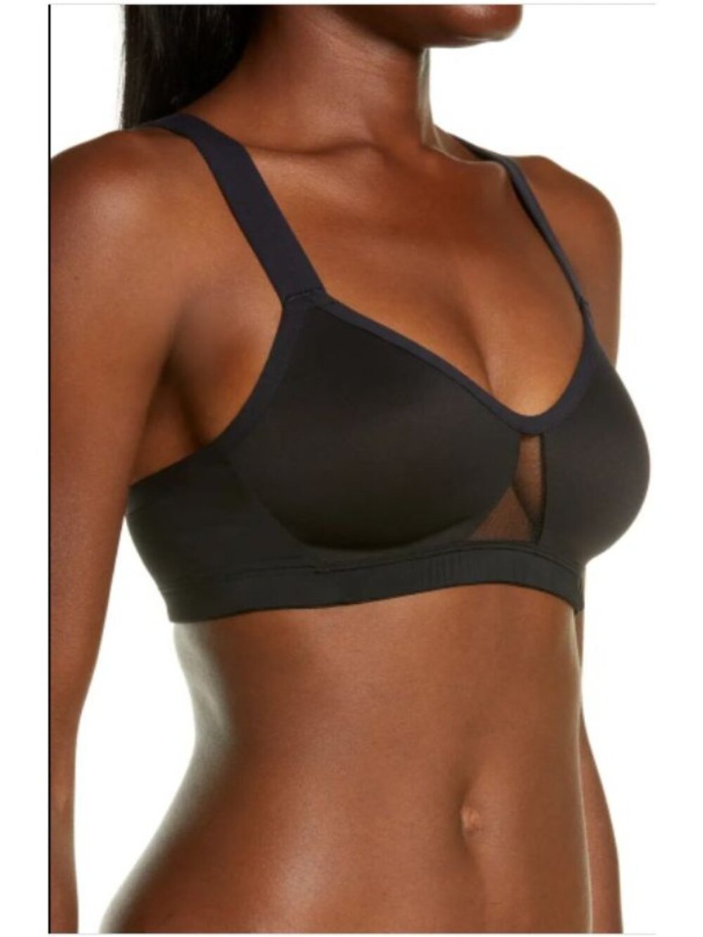 🆕NATORI Aria Full Fit Wireless Non-Padded Bra 34C Black #735275 - Picture 2 of 10